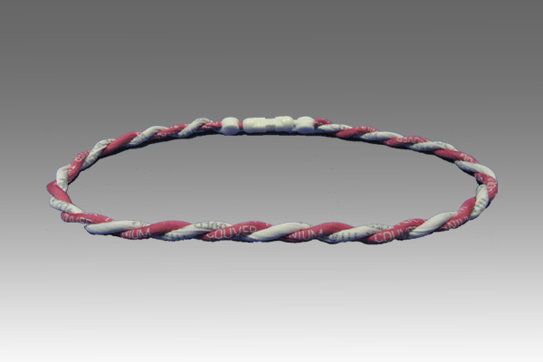 Dark Pink White Titanium Germanium Double Power Necklace Dark Pink White Titanium Germanium Double Power Necklace