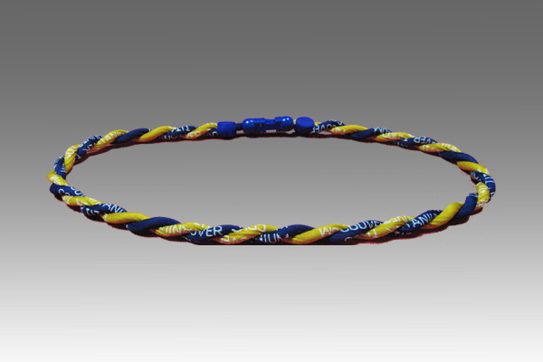 Golden Yellow Navy Titanium Germanium Double Power Necklace Golden Yellow Navy Titanium Germanium Double Power Necklace