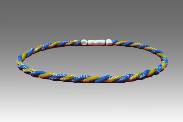 Golden Yellow Sky BlueTitanium Germanium Double Power Necklace Golden Yellow Sky BlueTitanium Germanium Double Power Necklace