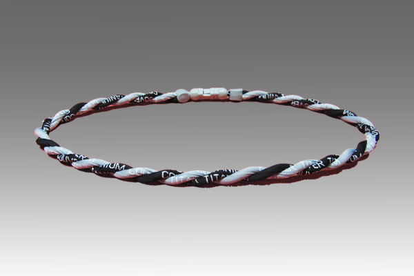 Light Grey Silver Black Titanium Germanium Double Power Necklace Light Grey Silver Black Titanium Germanium Double Power Necklace