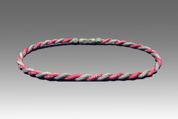Dark Pink Light Grey Titanium Germanium Double Power Necklace Dark Pink Light Grey Titanium Germanium Double Power Necklace