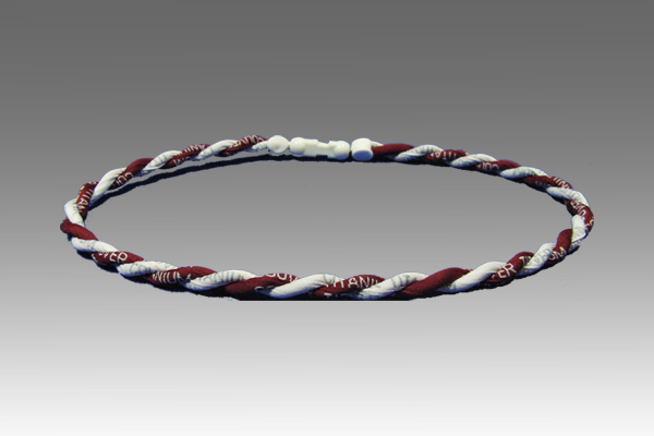 Maroon White Titanium Germanium Double Power Necklace Maroon White Titanium Germanium Double Power Necklace