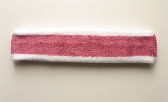Tennis Dark Pink White Stripe Sweat Headbands Tennis Dark Pink White Stripe Sweat Headbands