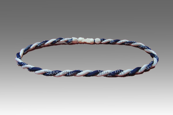 Navy White Titanium Germanium Double Power Necklace Navy White Titanium Germanium Double Power Necklace